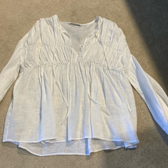 Zara linen white shirt - Picture 2 of 4